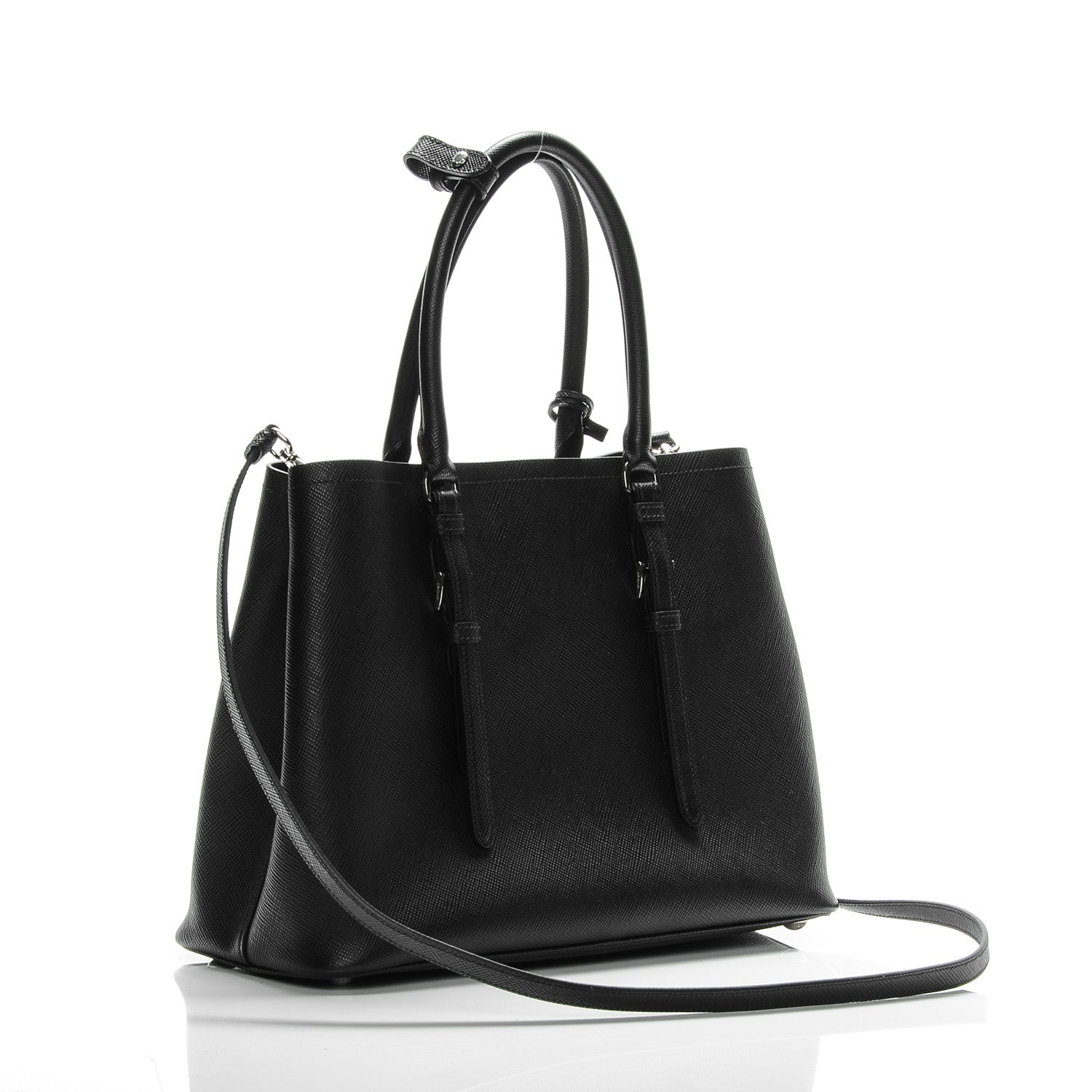 Prada Saffiano Cuir Double Handle Tote Black 3 of 6
