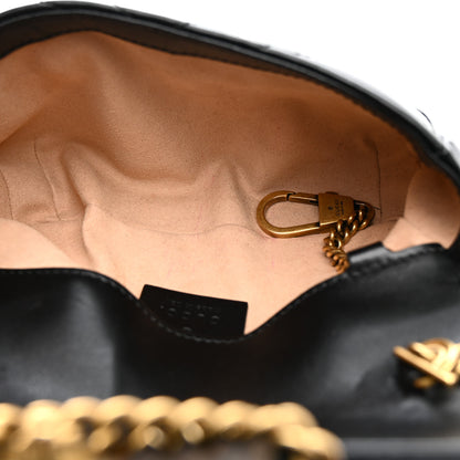 Gucci Calfskin Matelasse Super Mini GG Marmont Shoulder Bag Black 5 of 12