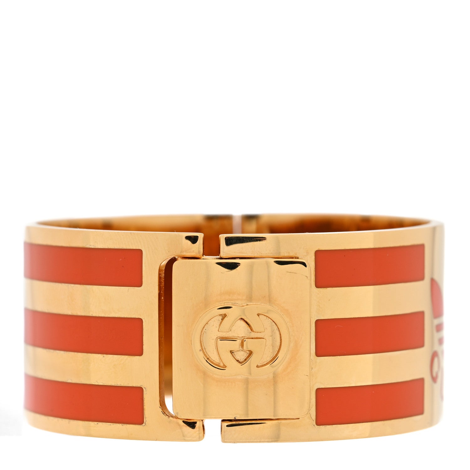 Gucci X ADIDAS Metal Enamel Cuff Bracelet S Orange 4 of 6