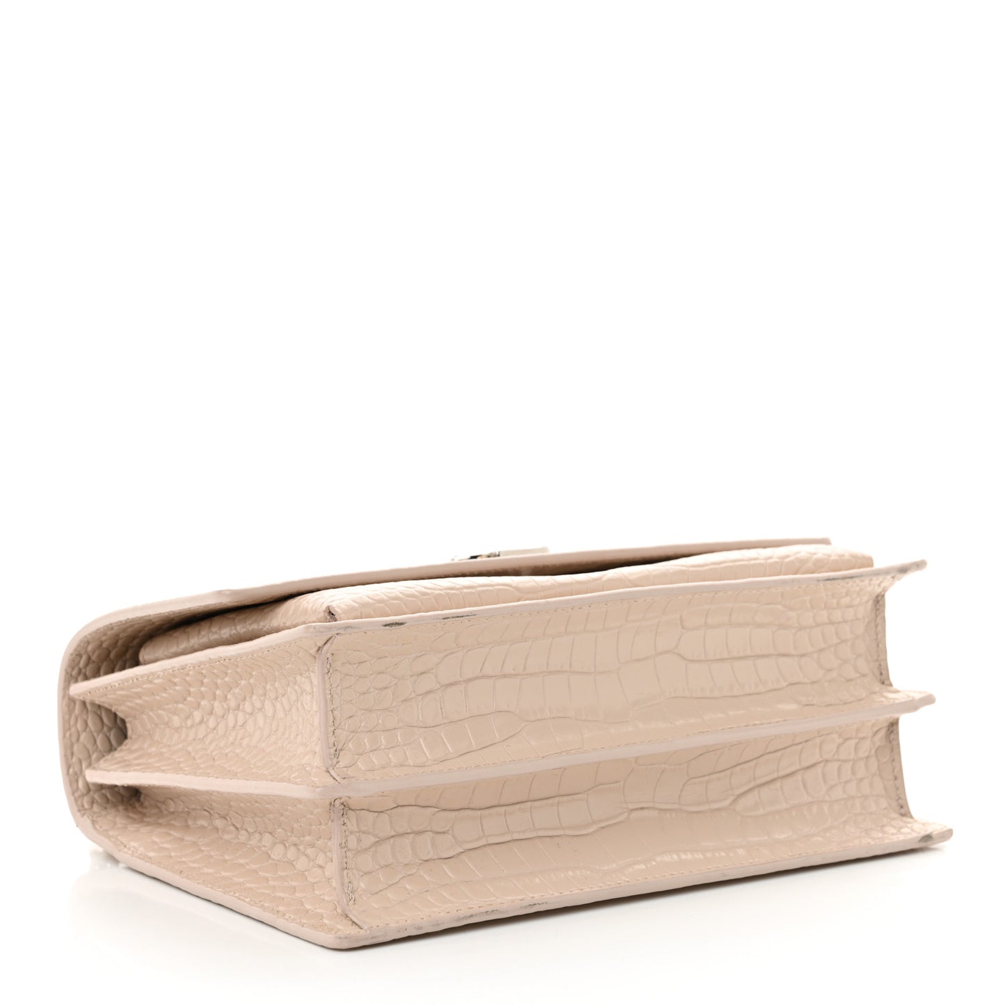 Calfskin Crocodile Embossed Medium Monogram Sunset Rose Antic