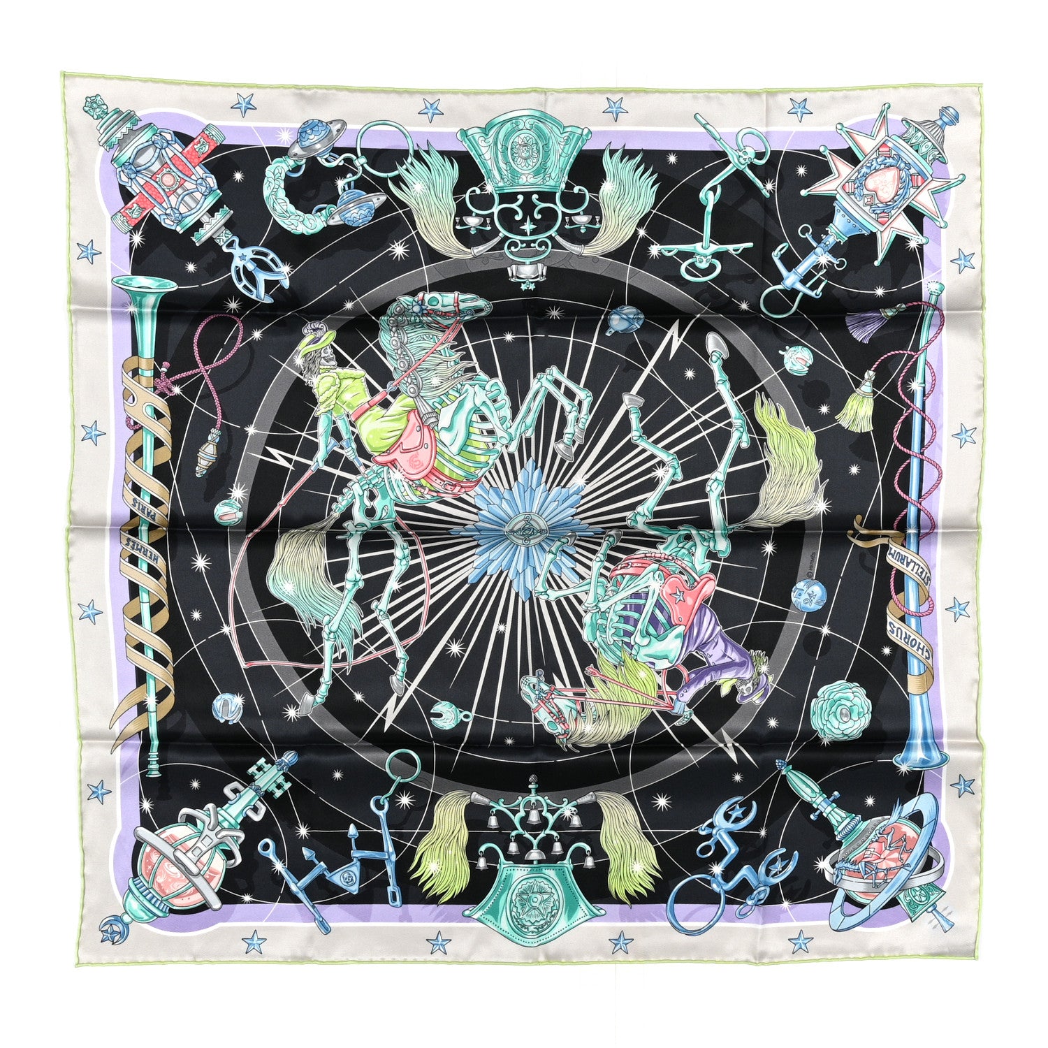 Hermes Silk Chorus Stellarum Scarf 70 Gris Nacre Anthracite Gris Nacre Anthracite 1 of 4