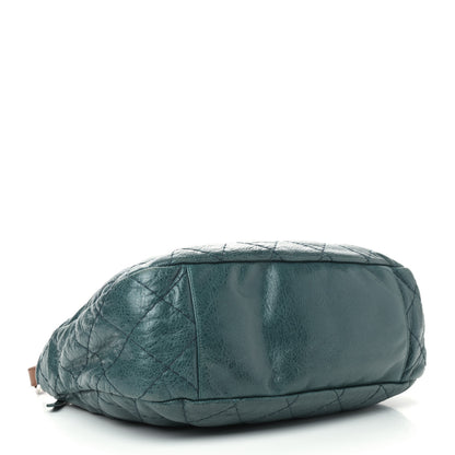 Chanel Glazed Calfskin On The Road Hobo Blue 3 of 9