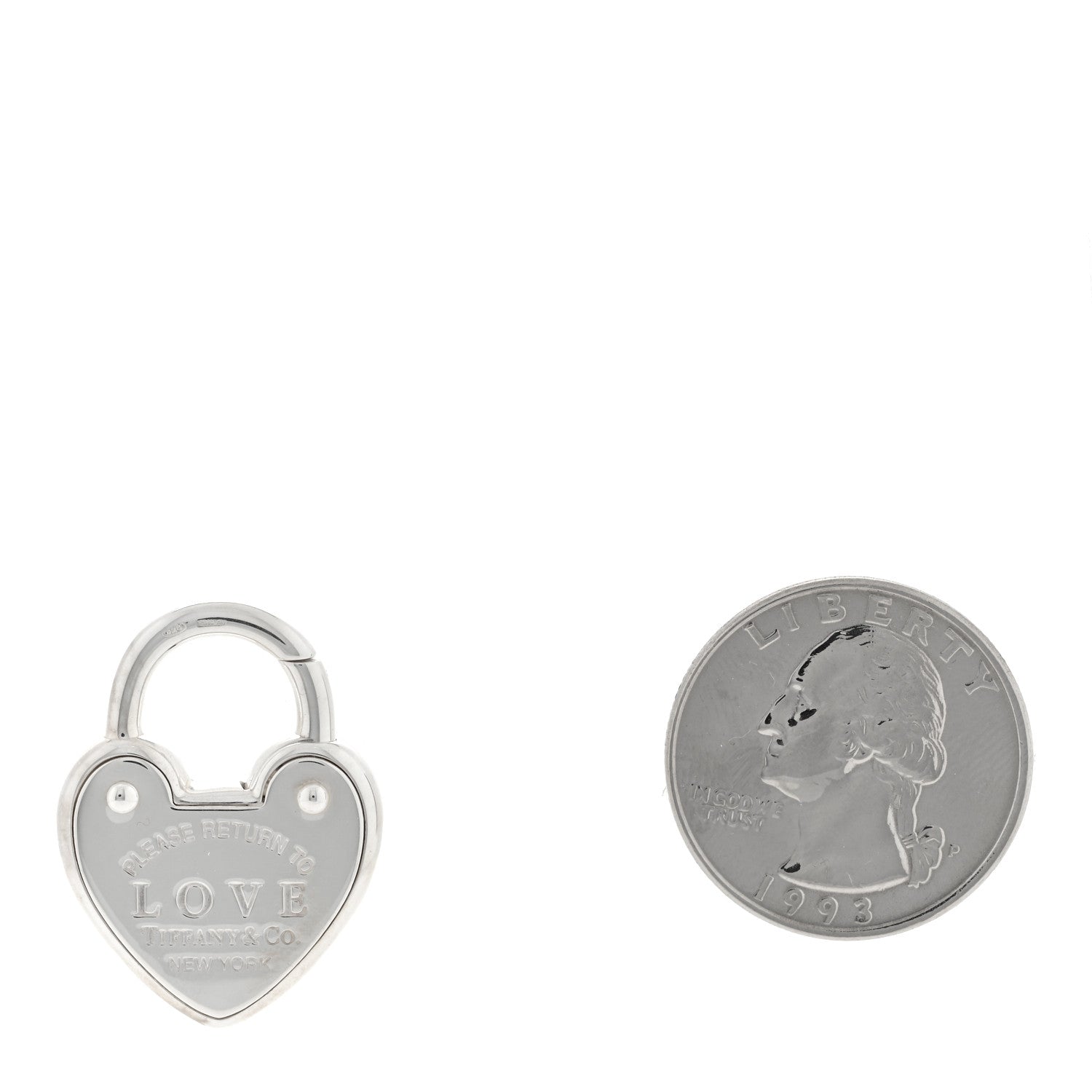 Tiffany Sterling Silver Return to Love Heart Lock Charm 2 of 3