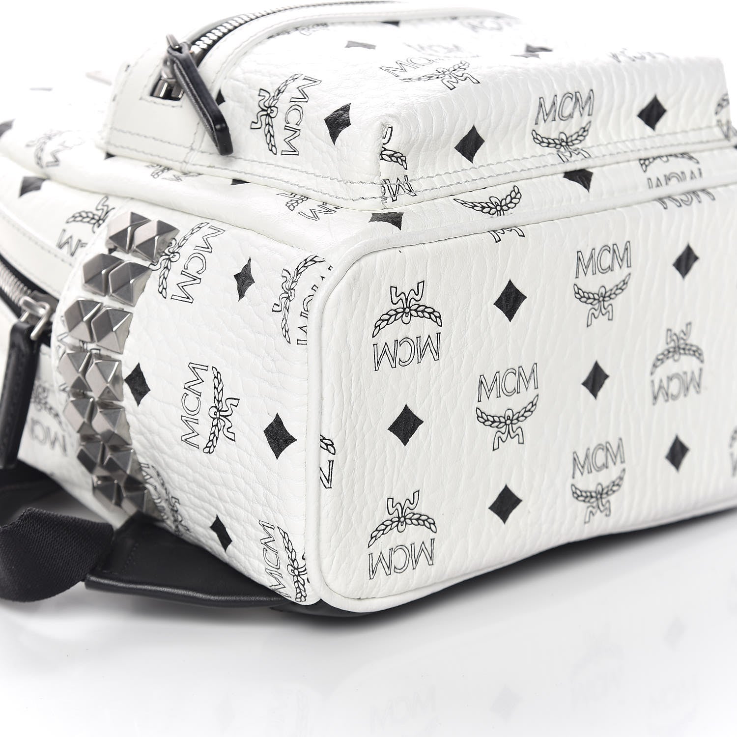 MCM Visetos Side Stud Mini Stark Backpack White 9 of 10
