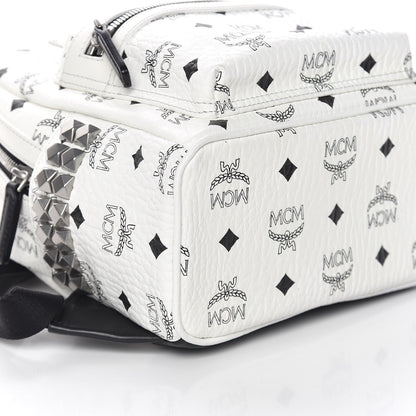 MCM Visetos Side Stud Mini Stark Backpack White 9 of 10