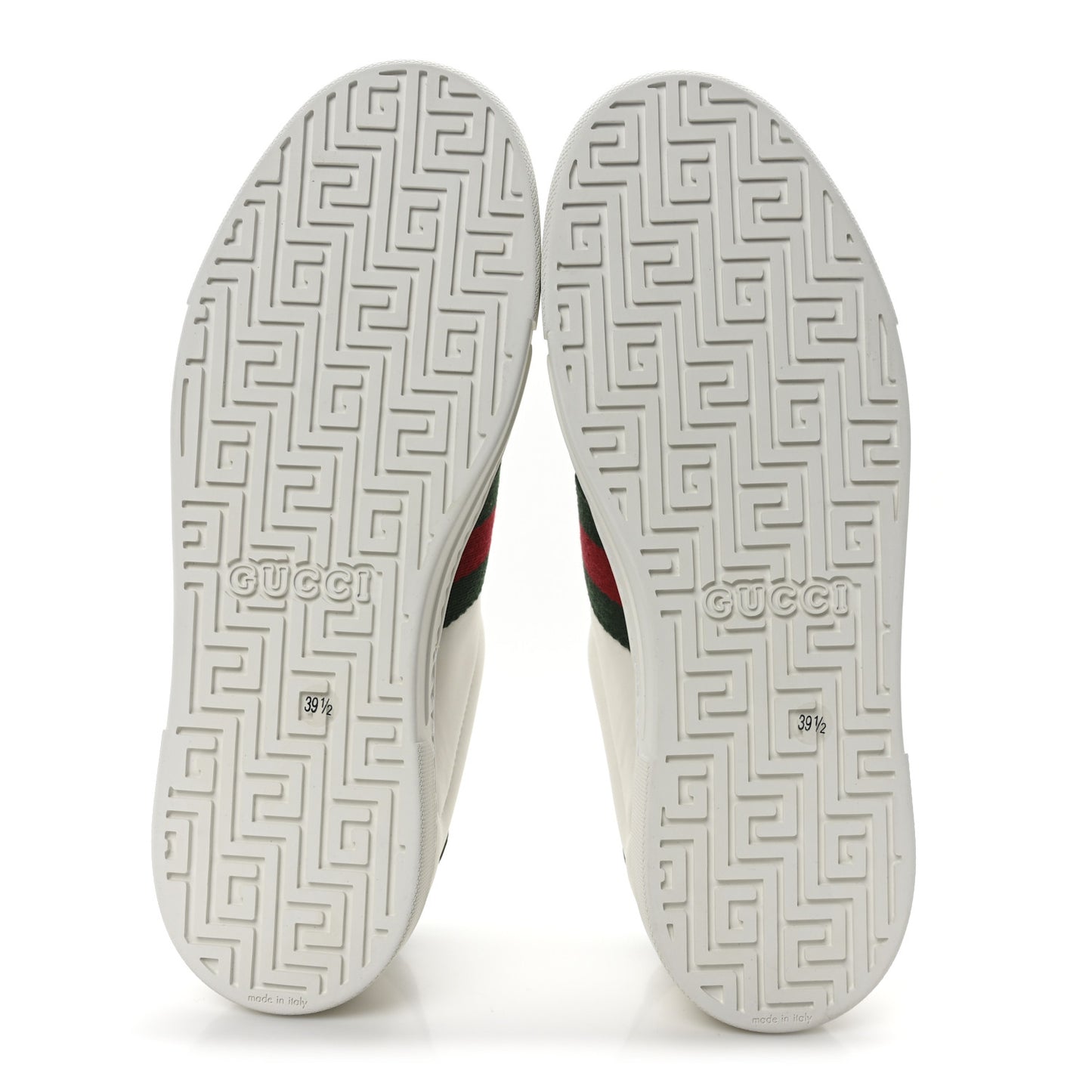 Calfskin Crocodile Web Womens Ace Sneakers 39.5 White Green