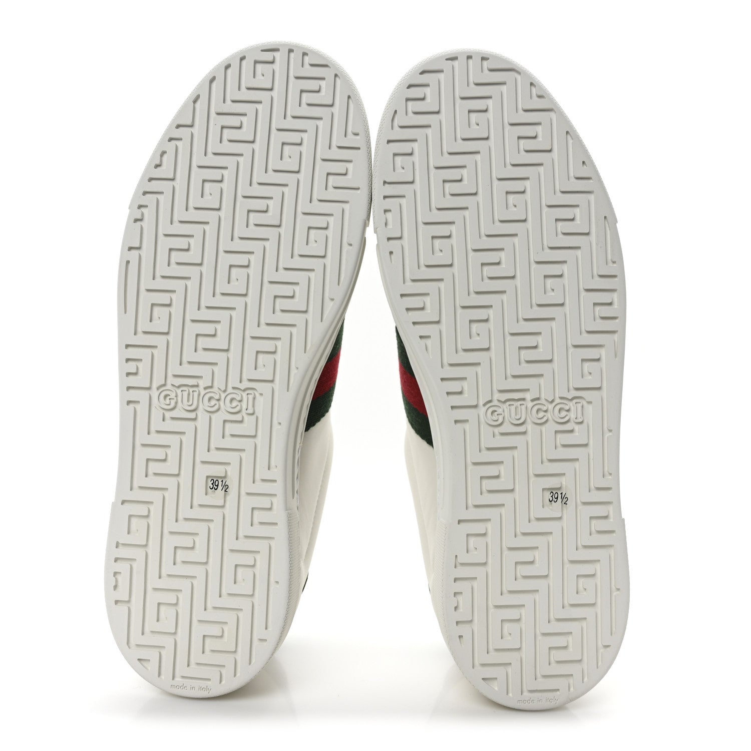 Gucci Calfskin Crocodile Web Womens Ace Sneakers 39.5 White Green 6 of 11