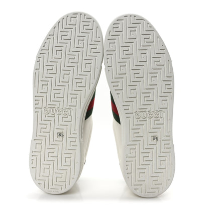 Gucci Calfskin Crocodile Web Womens Ace Sneakers 39.5 White Green 6 of 11