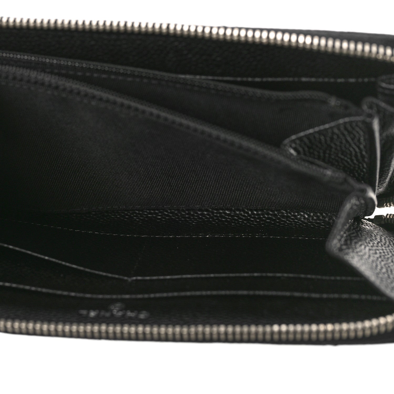 Chanel Iridescent Caviar Quilted Long Zip Around Wallet Black 5 of 11