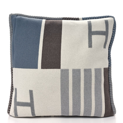 Hermes Wool Cashmere Avalon Vibration Pillow PM Ecru Gris 2 of 3