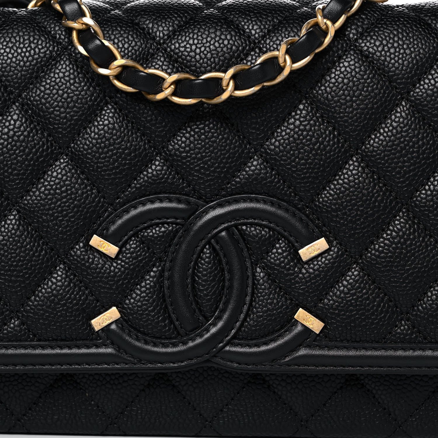 Chanel Caviar Quilted Medium CC Filigree Flap Black 8 of 12