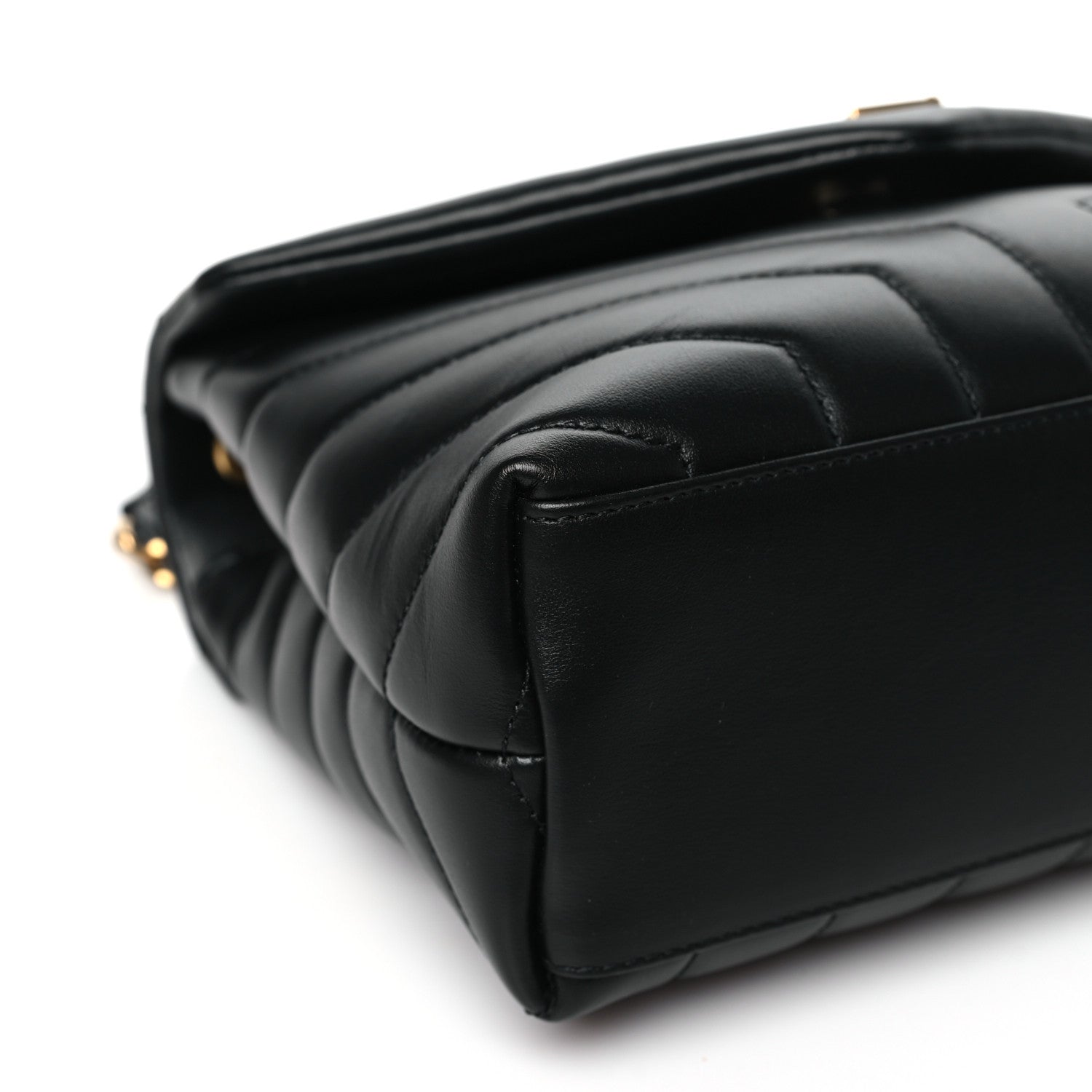 Saint Laurent Calfskin Y Quilted Monogram Small Loulou Chain Satchel Black 8 of 9