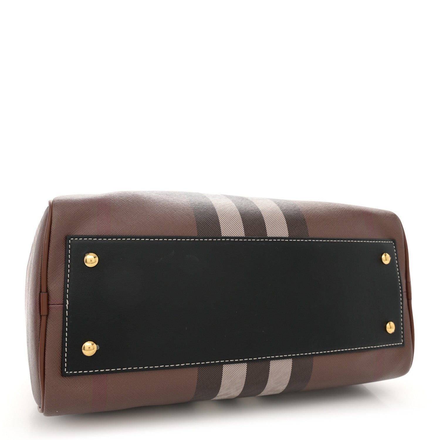 Burberry E-canvas Check Bowling Bag Dark Birch Brown 4 of 13