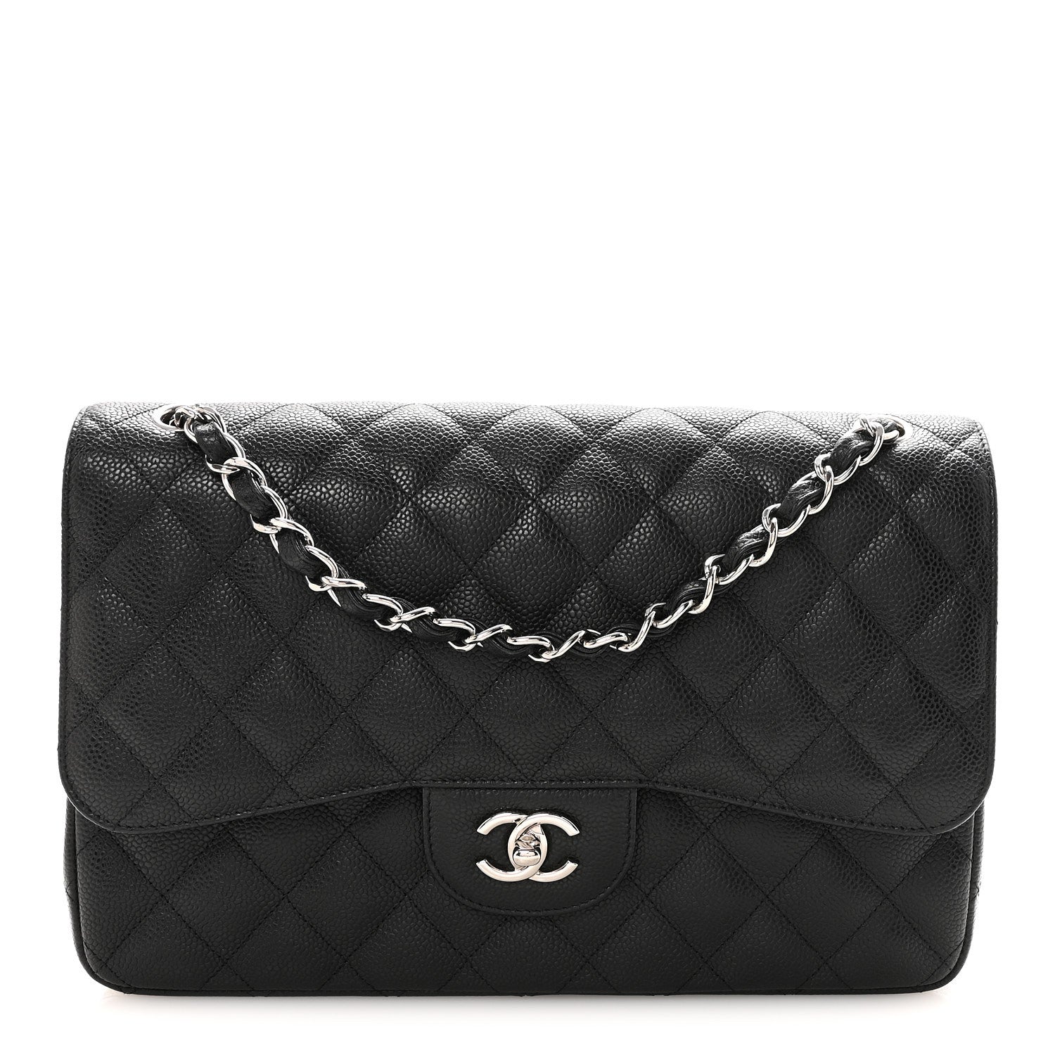 Chanel Caviar Quilted Jumbo Double Flap Black 1 of 10