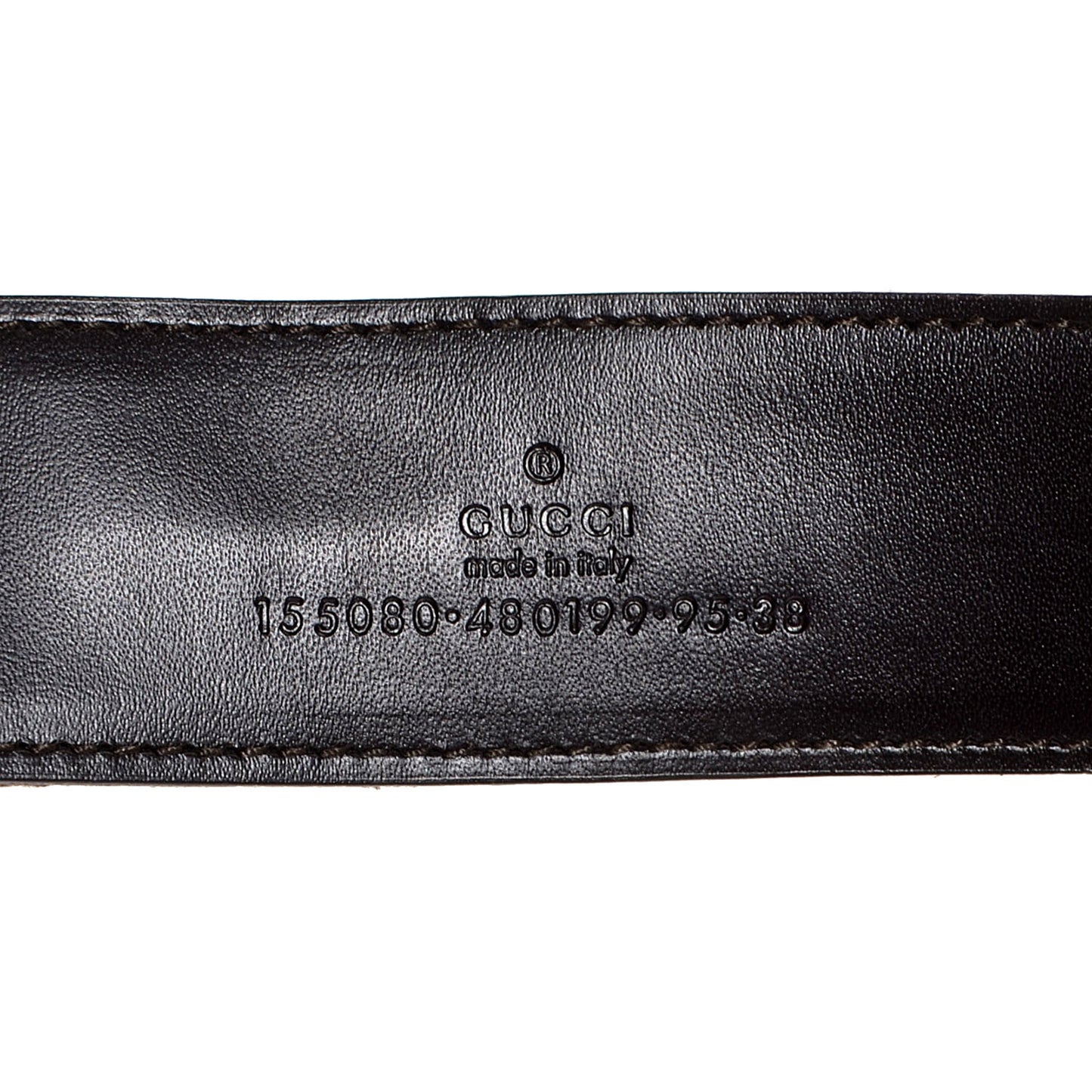 Leather Canvas Bamboo Horsebit Print Belt 95 38 Brown