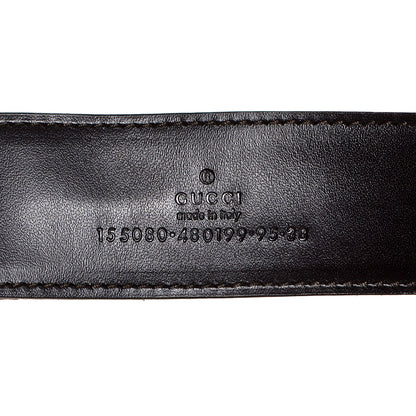 Gucci Leather Canvas Bamboo Horsebit Print Belt 95 38 Brown 4 of 11