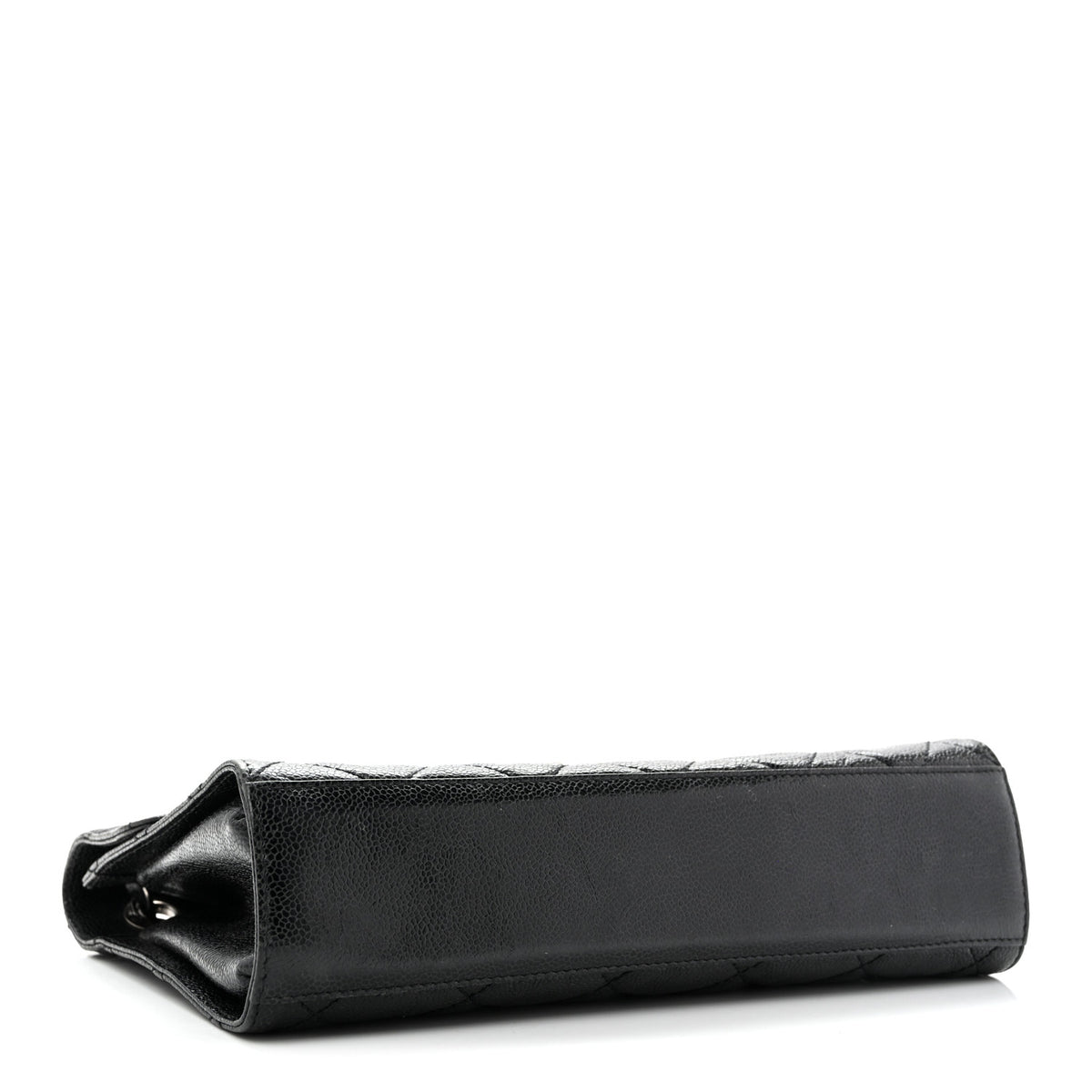 Crumpled Grained Calfskin Medium CC Crave Flap Black