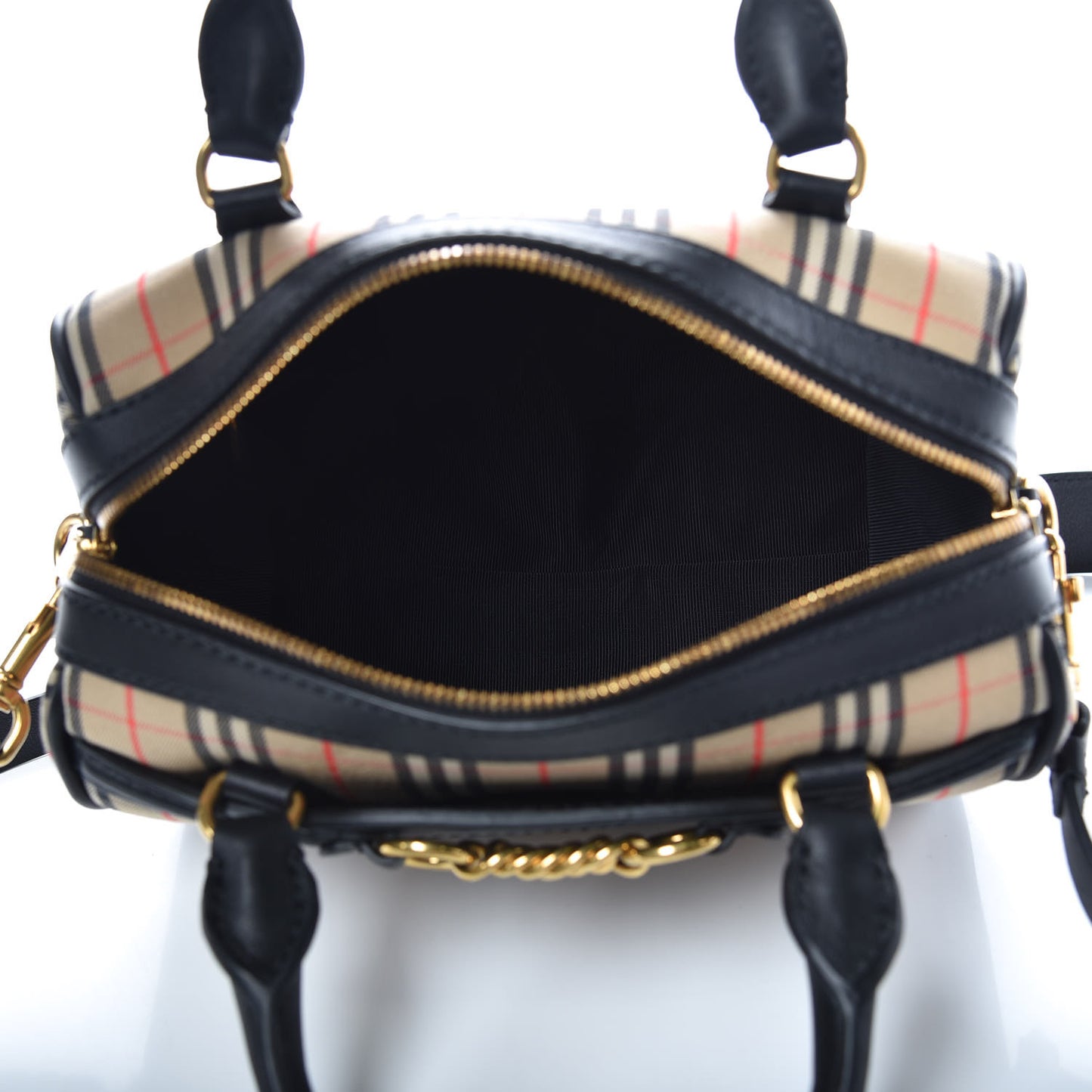 Smooth Calfskin 1983 Knight Check Link Bowling Bag Black