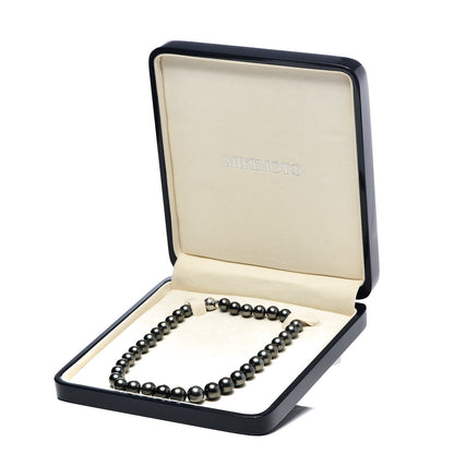 Mikimoto 18K White Gold Black South Sea Cultured Pearl 11-14mm Strand Necklace 18.75" 10 of 10