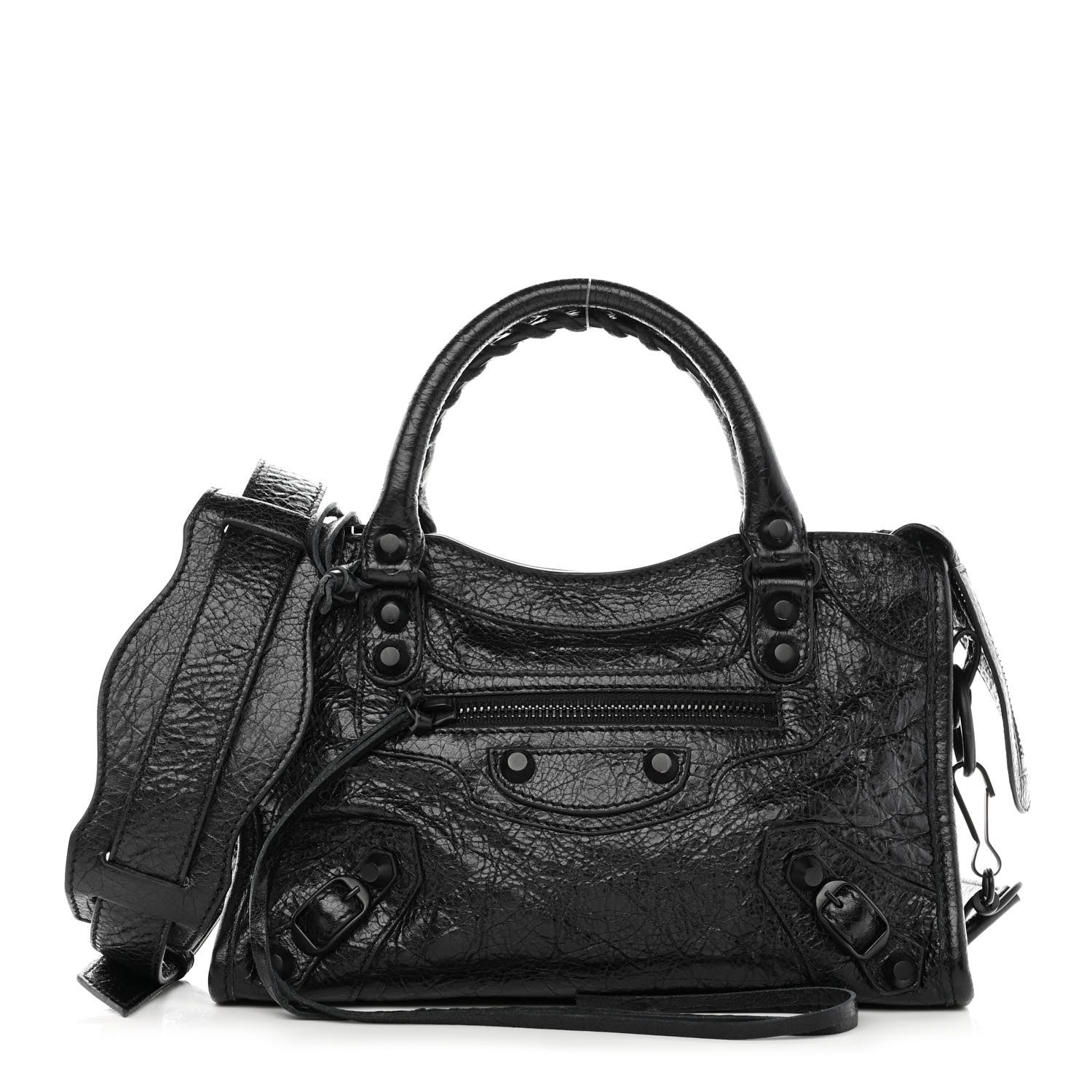 Balenciaga Agneau Arena Classic Black Hardware Mini City Black 3 of 11