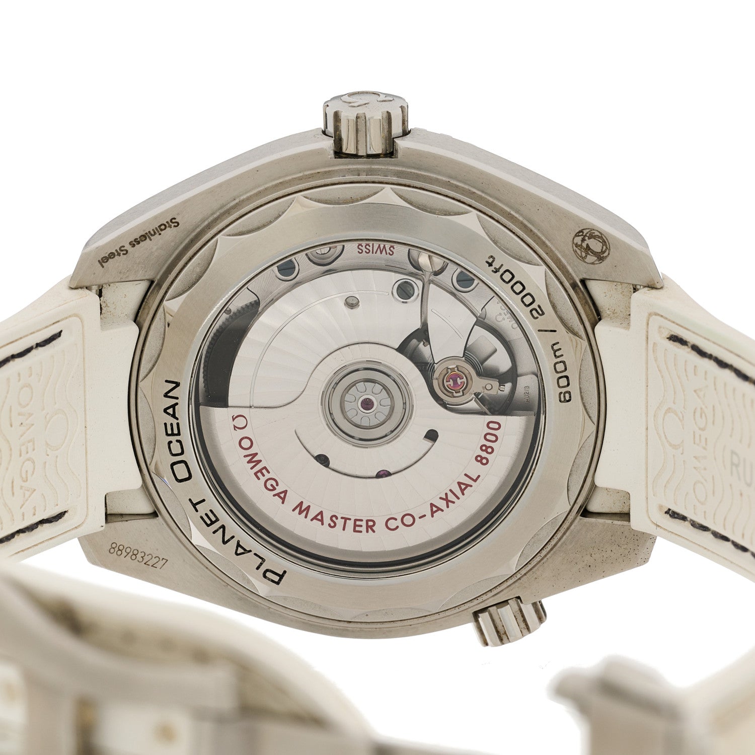 Omega Stainless Steel Alligator 39.5mm Seamaster Planet Ocean Co-Axial Automatic Watch White 215.33.40.20.04.001 4 of 6
