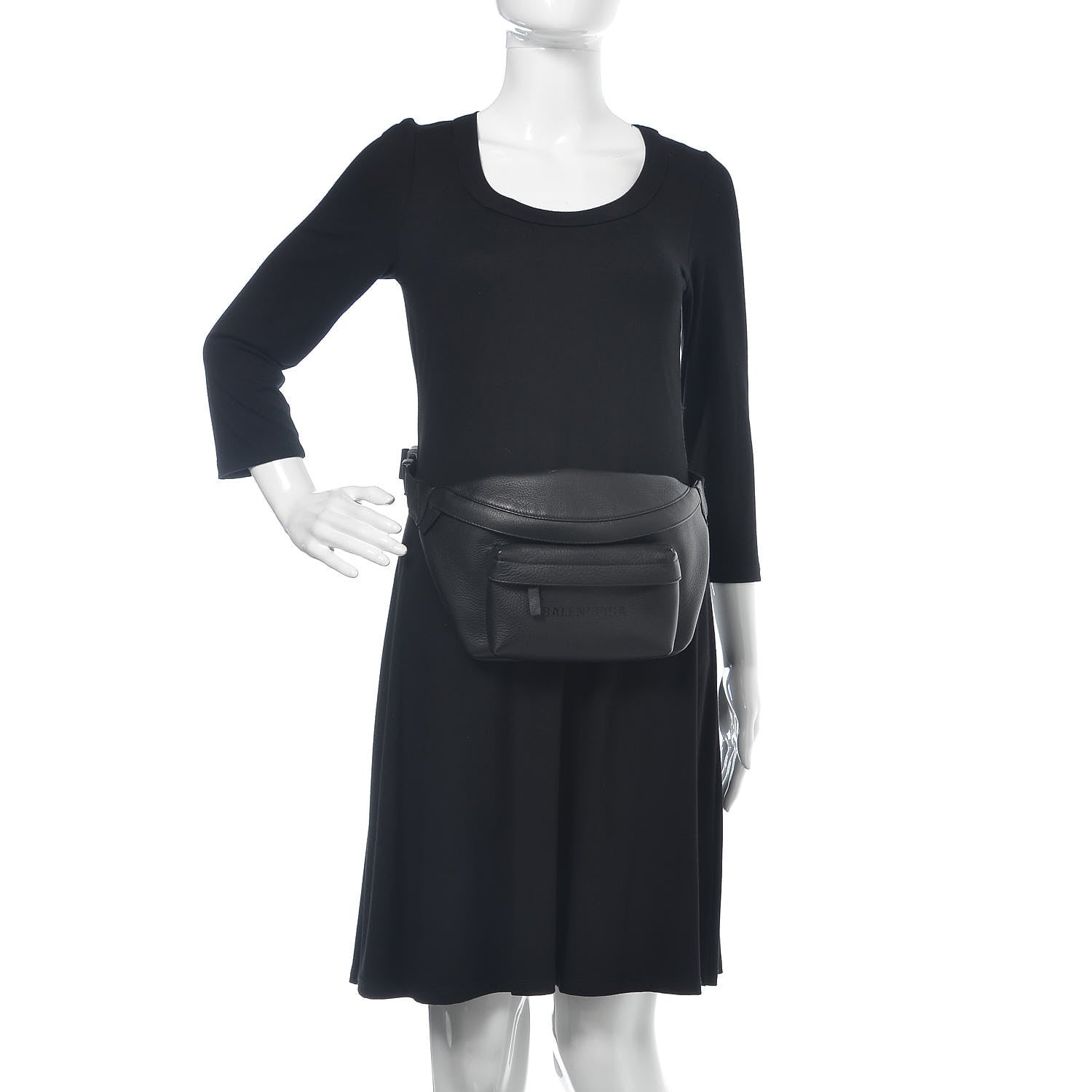 Balenciaga Smooth Calfskin Logo Large Everyday Beltpack Black 2 of 10