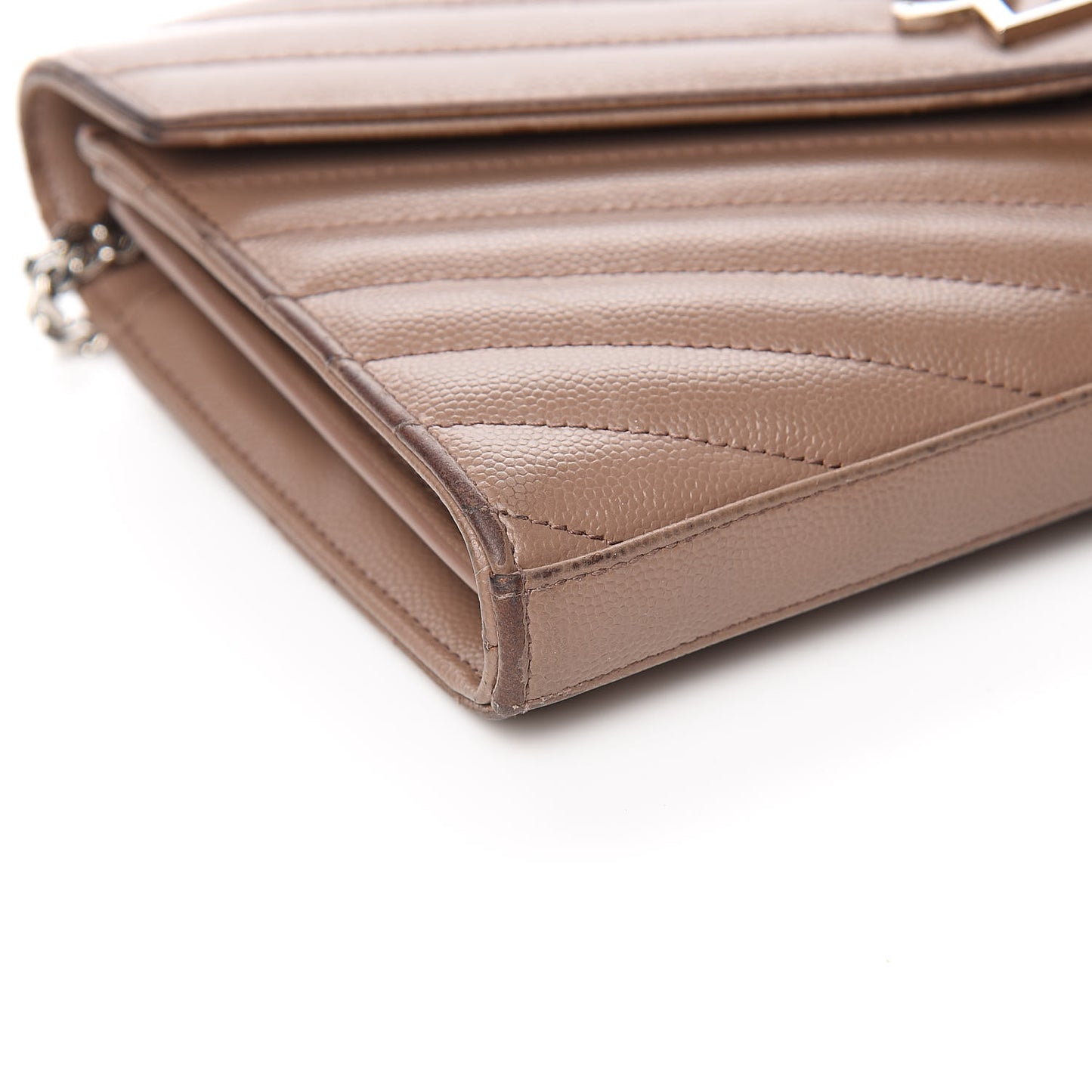 Grain De Poudre Matelasse Chevron Monogram Chain Wallet Fard
