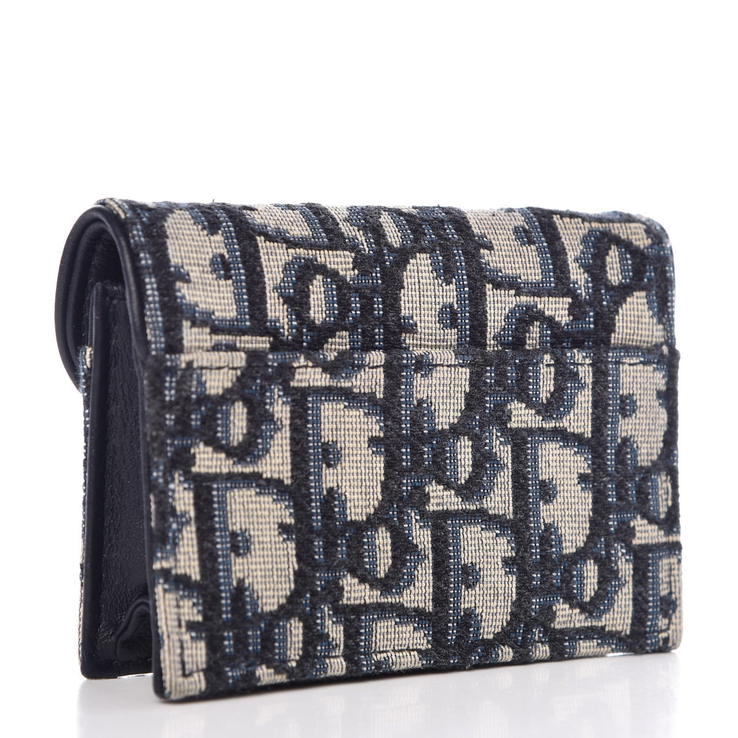 Oblique Saddle Card Holder Blue