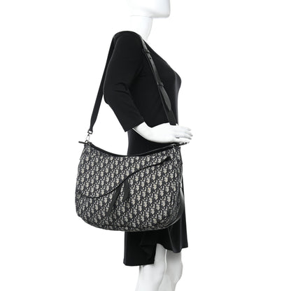 Christian Dior Oblique Soft Saddle Bag Beige Black 2 of 8