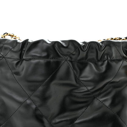 Chanel Shiny Calfskin Quilted Pearl CC Chain Mini Chanel 22 Black 8 of 11