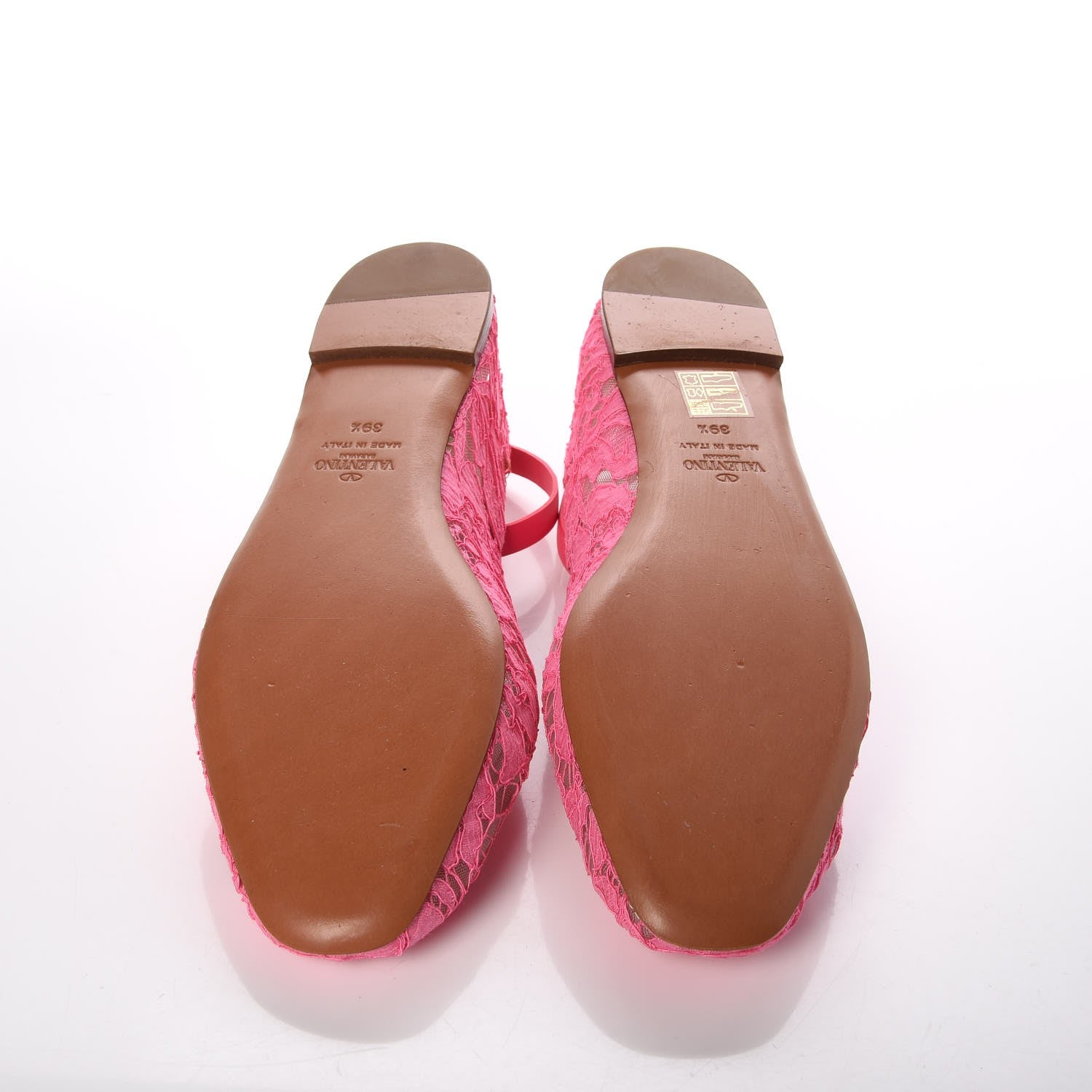 Valentino Garavani Lace Ankle Strap Ballerina Flats 39.5 Framboise 6 of 9