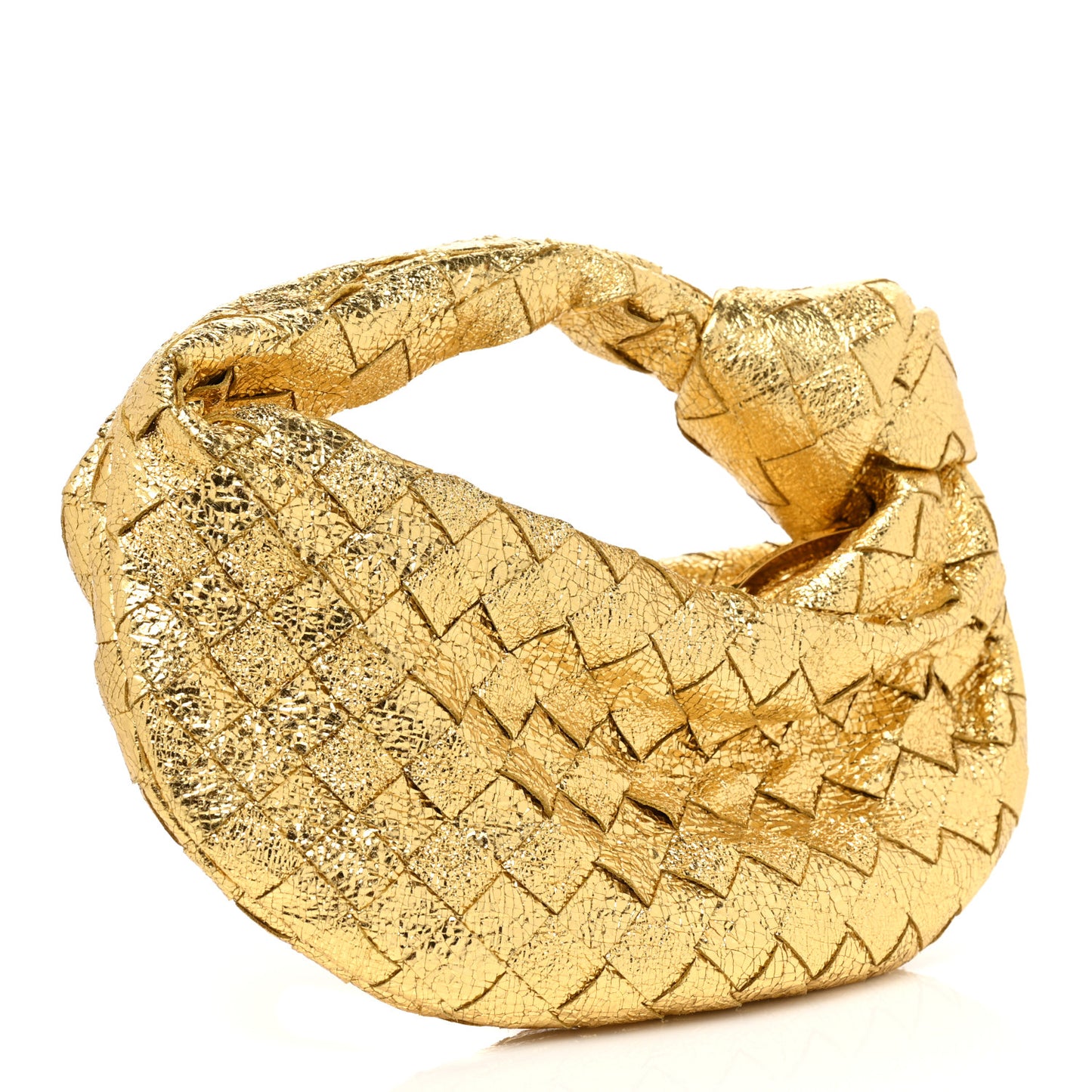 Metallic Nappa Intrecciato Mini Jodie Gold