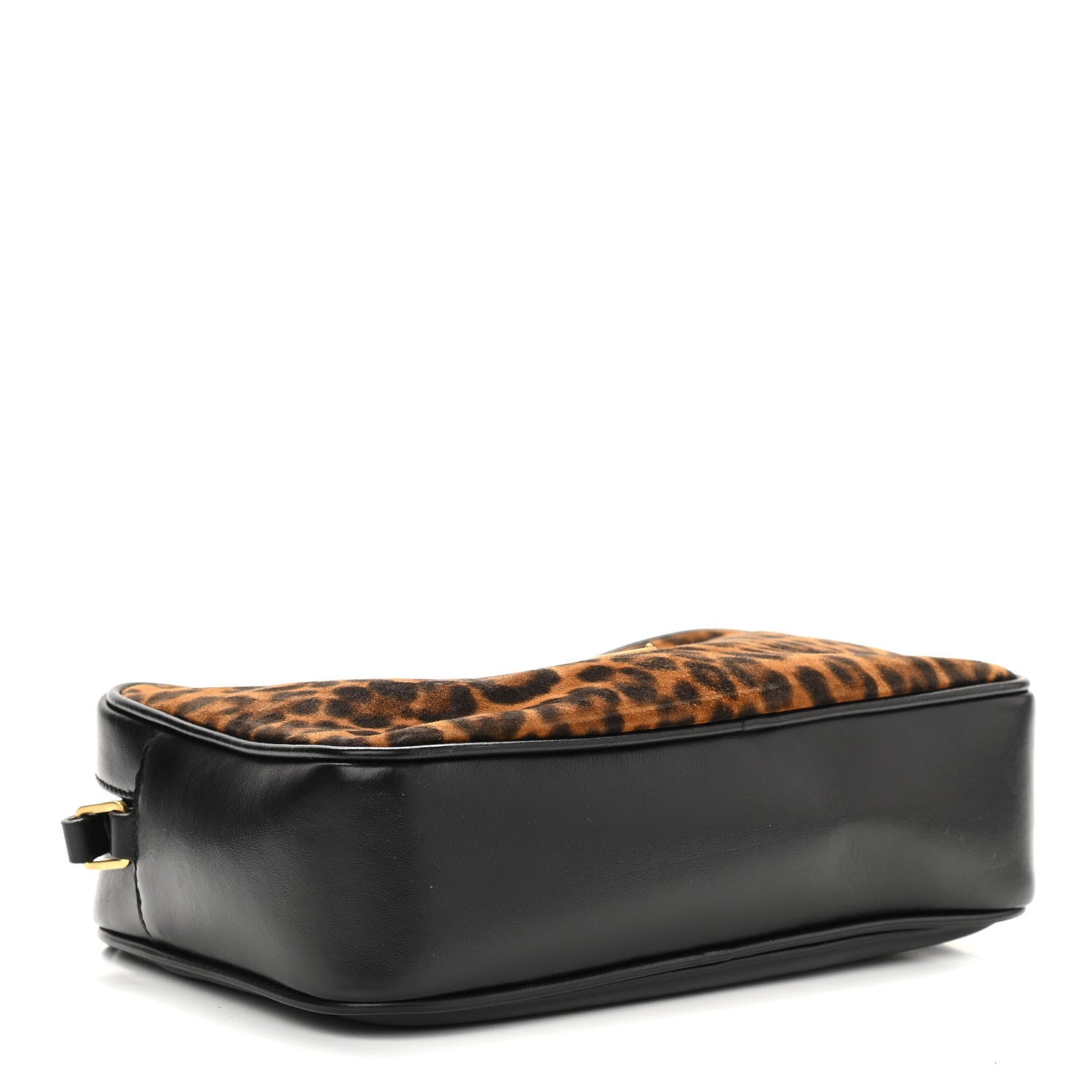 Saint Laurent Calfskin Leopard Print Monogram Lou Camera Bag Black 3 of 11