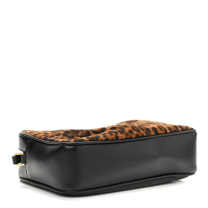 Saint Laurent Calfskin Leopard Print Monogram Lou Camera Bag Black 3 of 11