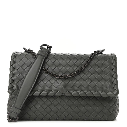 Bottega Veneta Nappa Intrecciato Baby Olimpia Shoulder Bag Steel 1 of 9