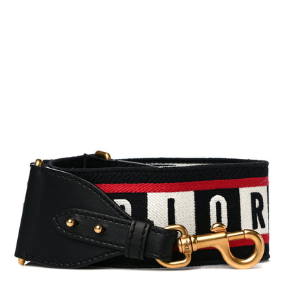 Christian Dior Canvas Embroidered Dioramour Shoulder Strap Black Red White 1 of 7