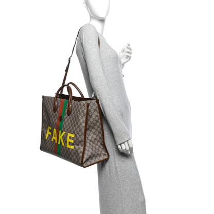 Gucci GG Supreme Monogram Fake/Not Large Retro Interlocking G Tote Bag Beige Brown Sugar 2 of 15