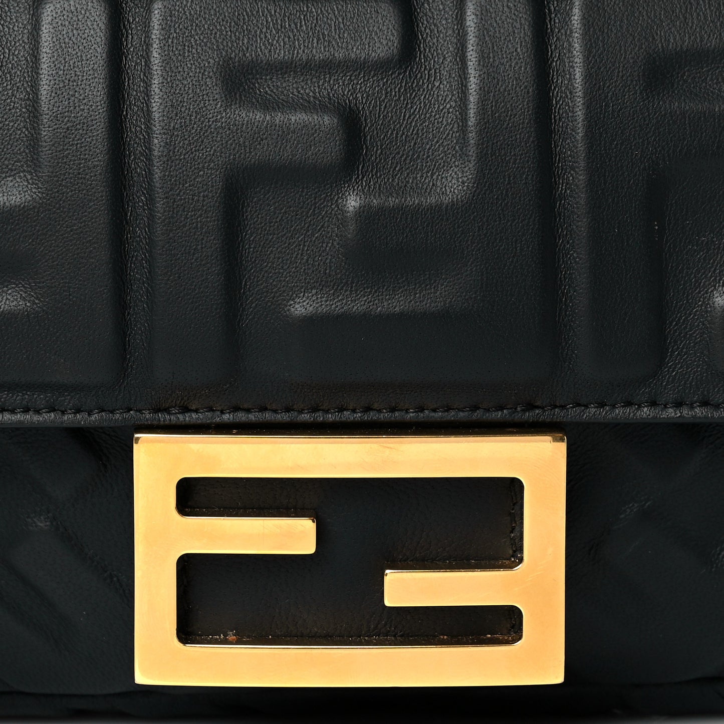 Nappa FF 1974 Embossed Mini Baguette Black