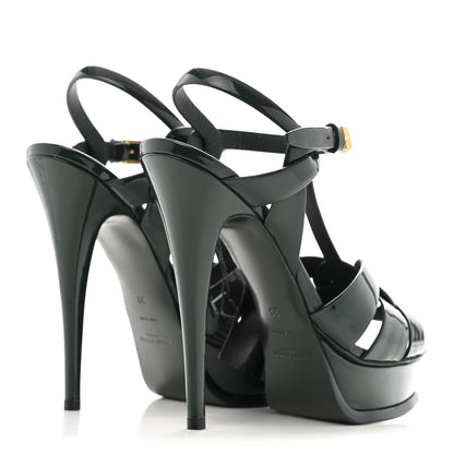 Saint Laurent Patent Tribute 105 Platform Sandals 39 Mystic Green 5 of 11