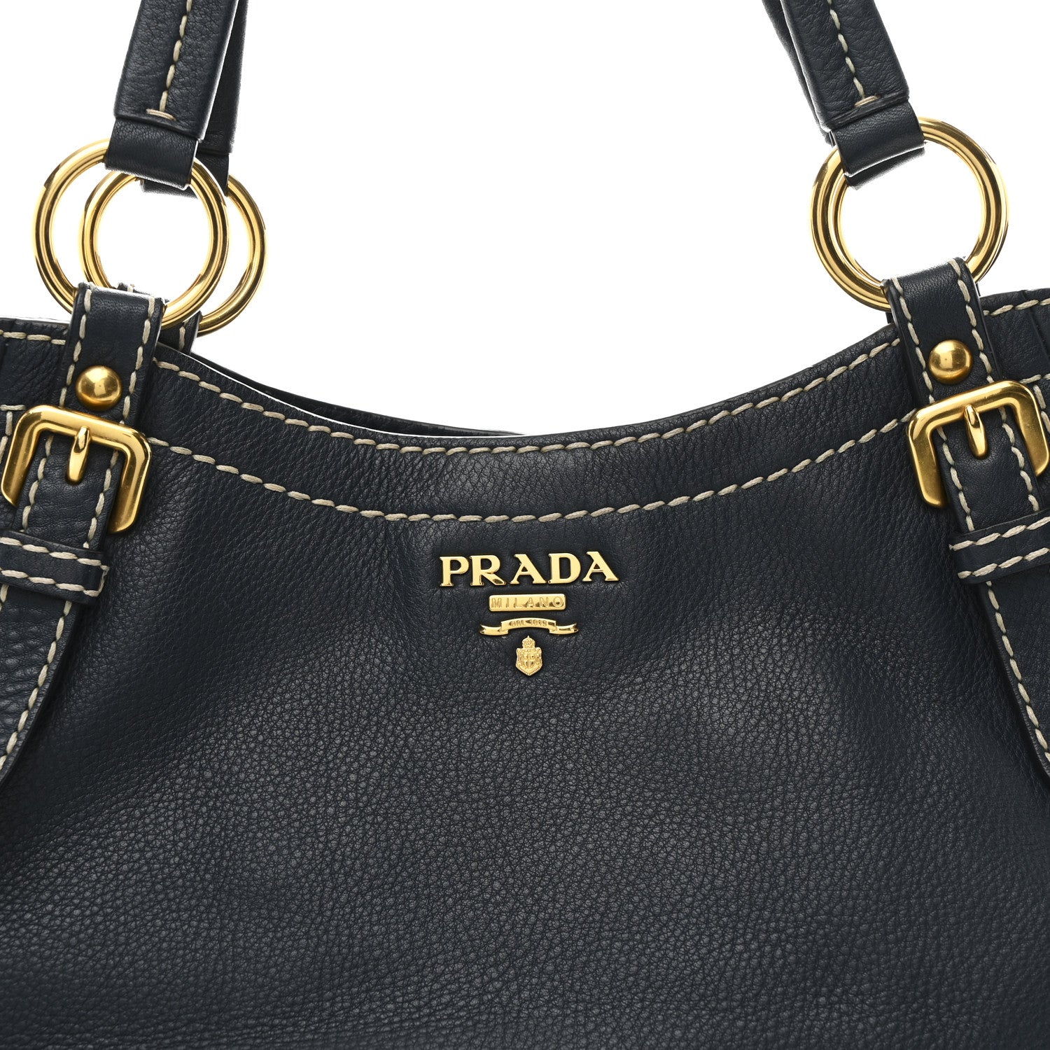 Prada Vitello Daino Tote Bleuette 9 of 12