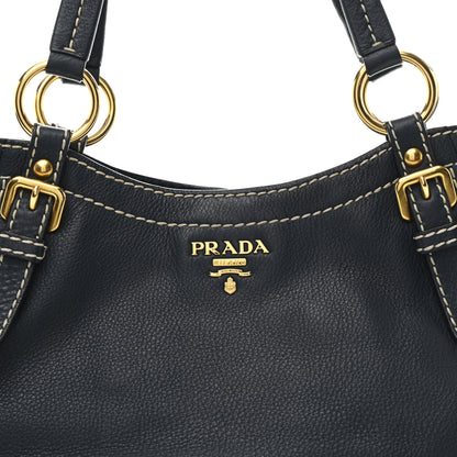Prada Vitello Daino Tote Bleuette 9 of 12