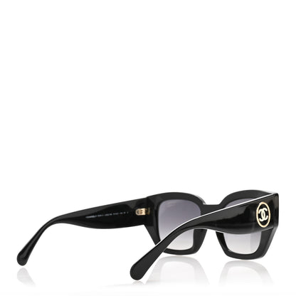 Chanel Acetate Polarized Square Sunglasses 5506 Black 4 of 8