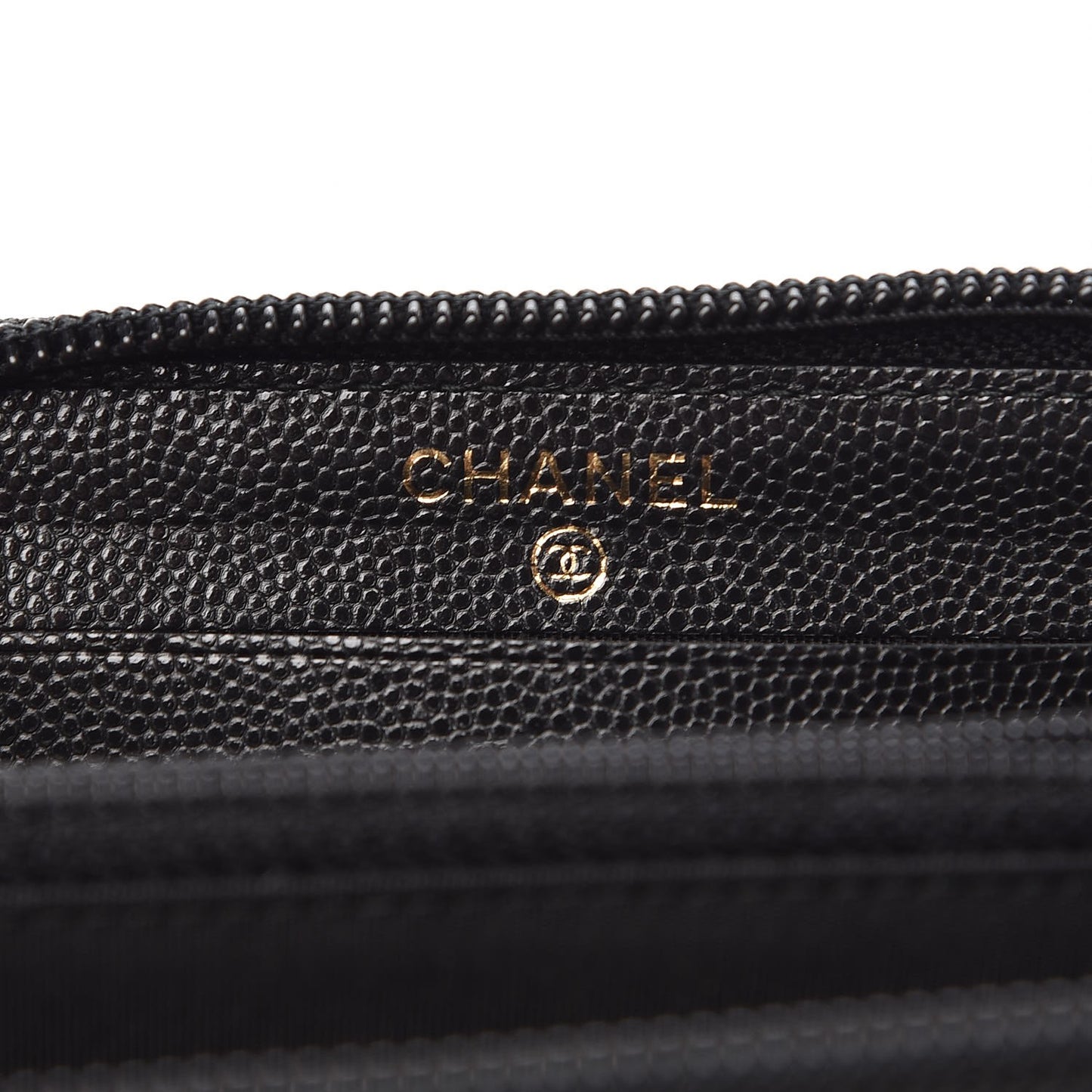 Caviar Quilted Small Boy Zip Around Wallet Black