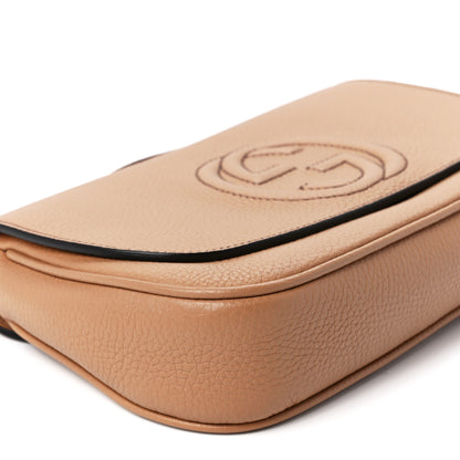 Gucci Pebbled Calfskin Medium Soho Flap Crossbody Camelia 11 of 12
