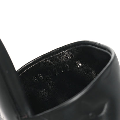 Louis Vuitton Lambskin Embossed Monogram Revival High Heel Mules 38 Black 9 of 10
