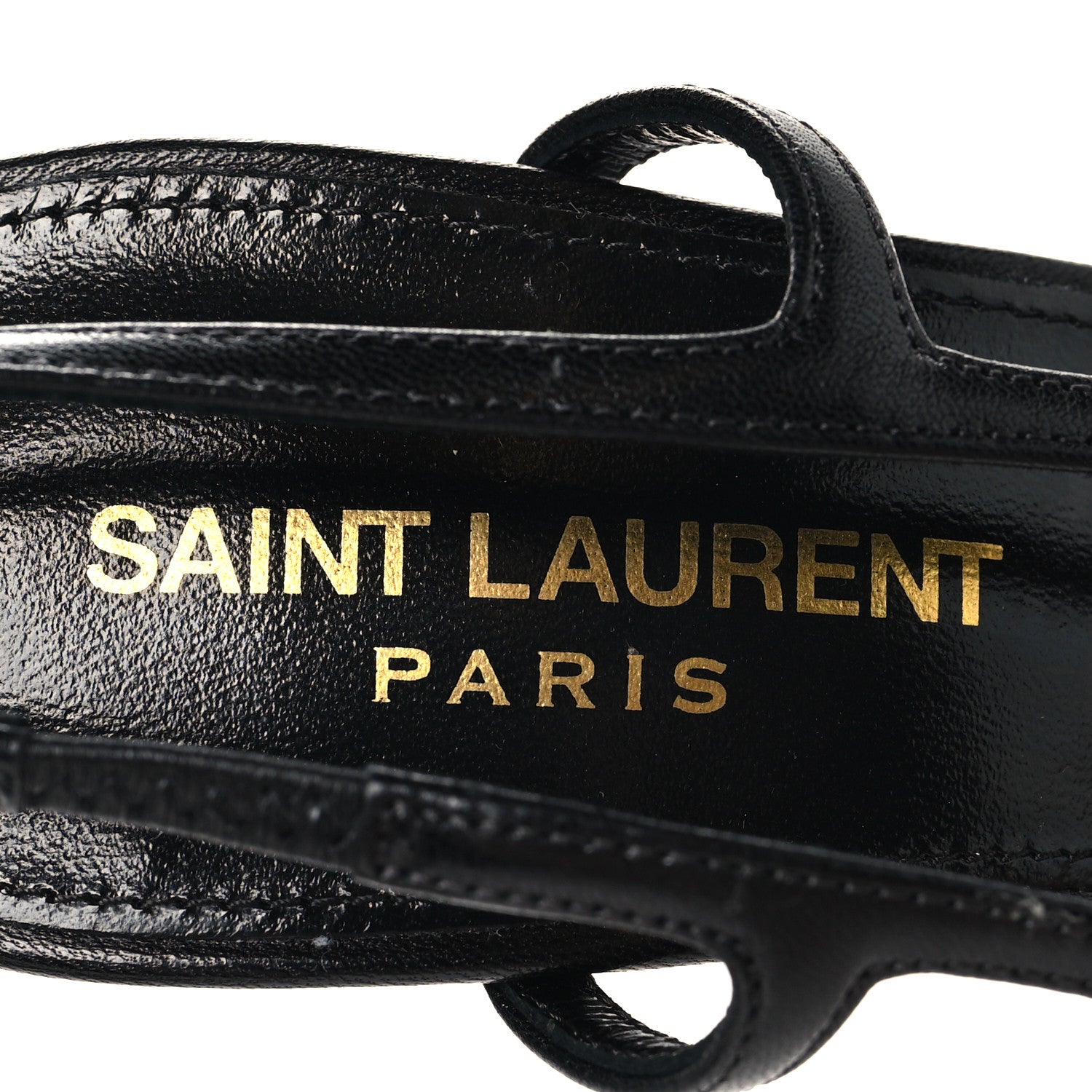 Saint Laurent Smooth Calfskin Jeanne 110 Slingback Pumps 37 Black 9 of 10