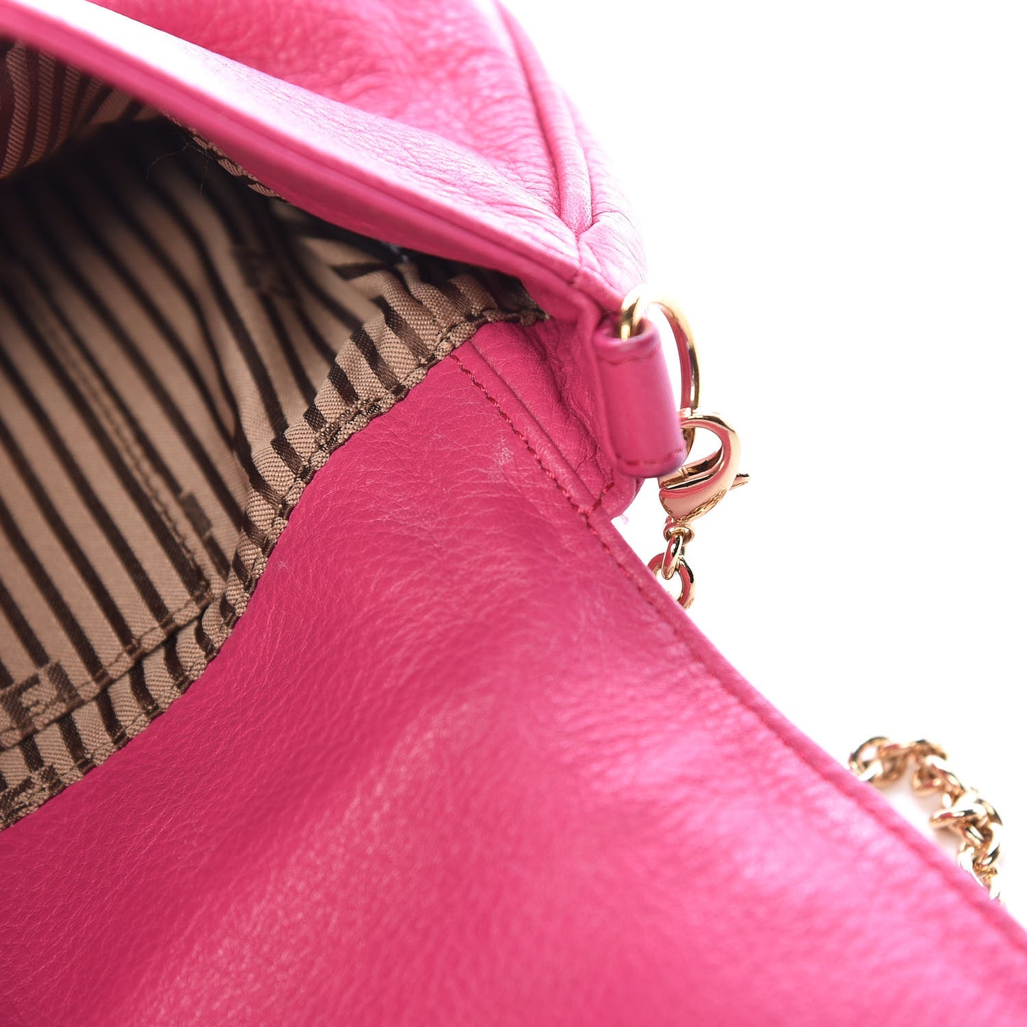 Vitello Flamingo Fendista Pouchette Crossbody Lampone
