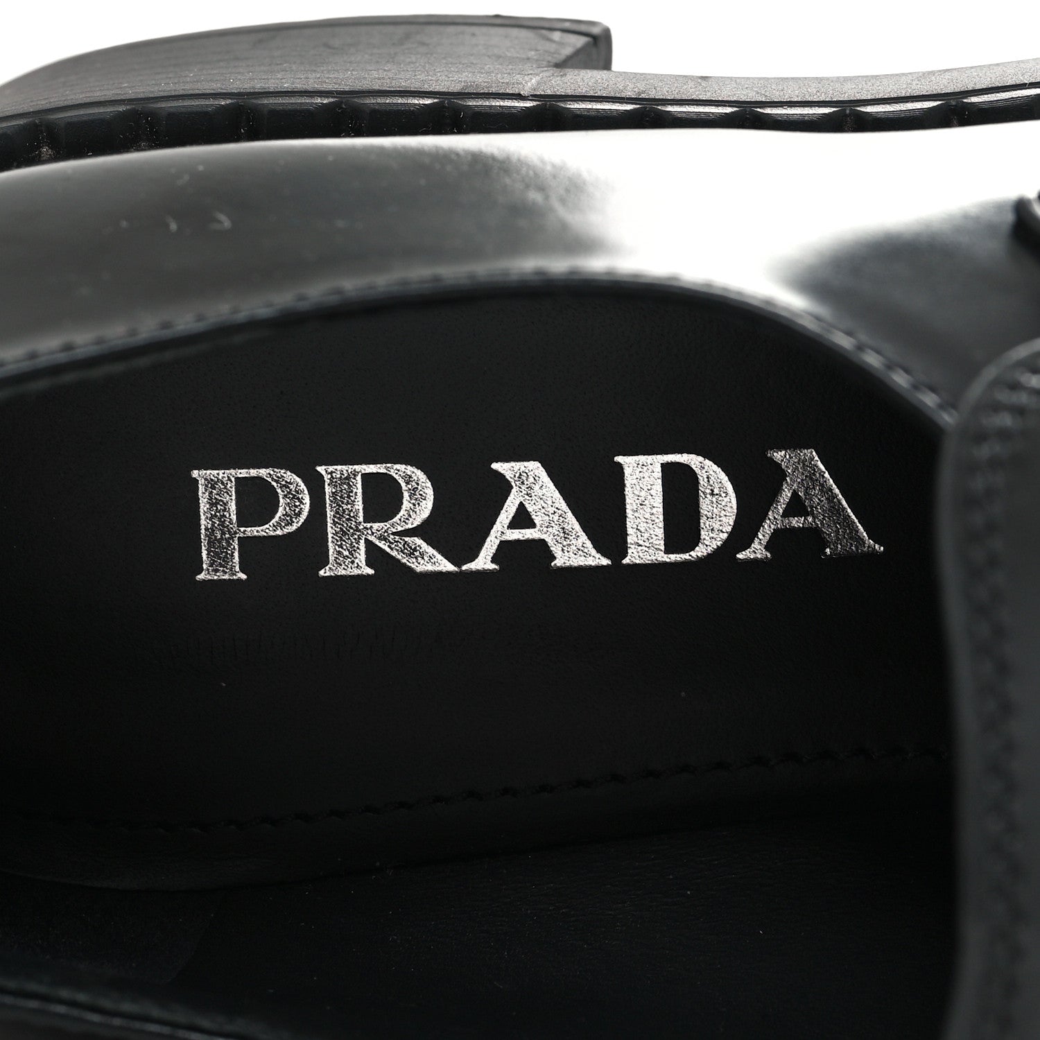 Prada Spazzolato Metal Triangle Logo 50mm Loafers 36 Black 8 of 8