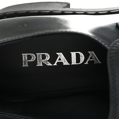 Prada Spazzolato Metal Triangle Logo 50mm Loafers 36 Black 8 of 8