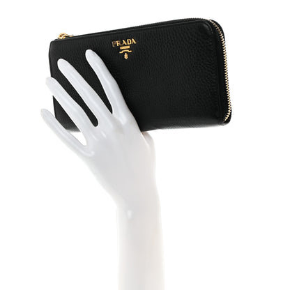 Prada Vitello Move Half Zip Wallet Black 2 of 8